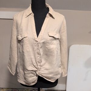 INC International Concepts Beige Button-Down Shirt